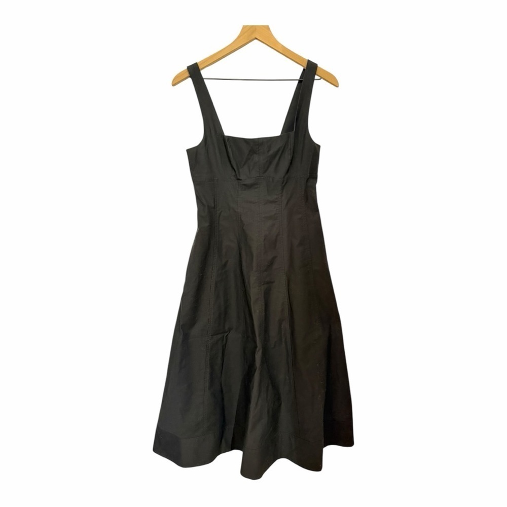 Banana Republic Black Midi Dress Corset Whimsigoth Cottagecore Size 4 Pockets - Picture 3 of 14